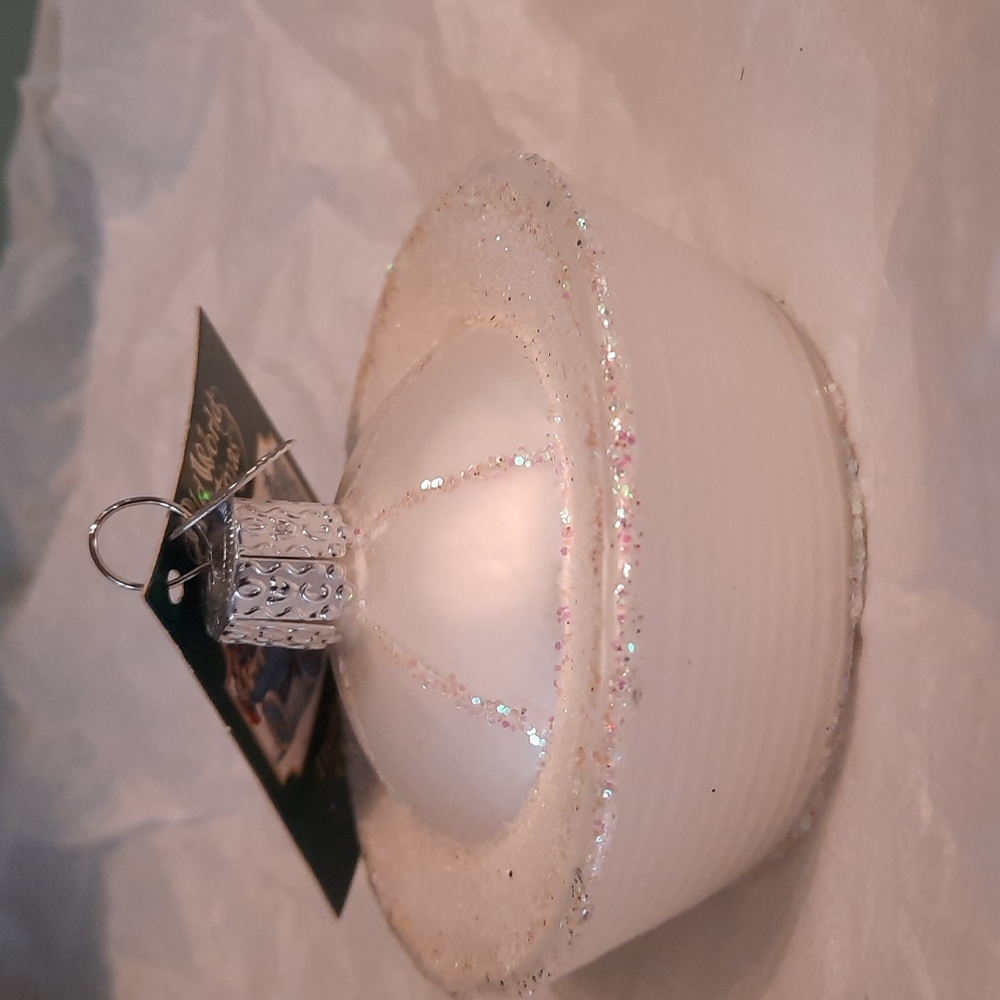 Navy Cap Iconic White Sailor Hat Dixie Cup Old World Christmas Glass Ornament - Picture 2 of 5